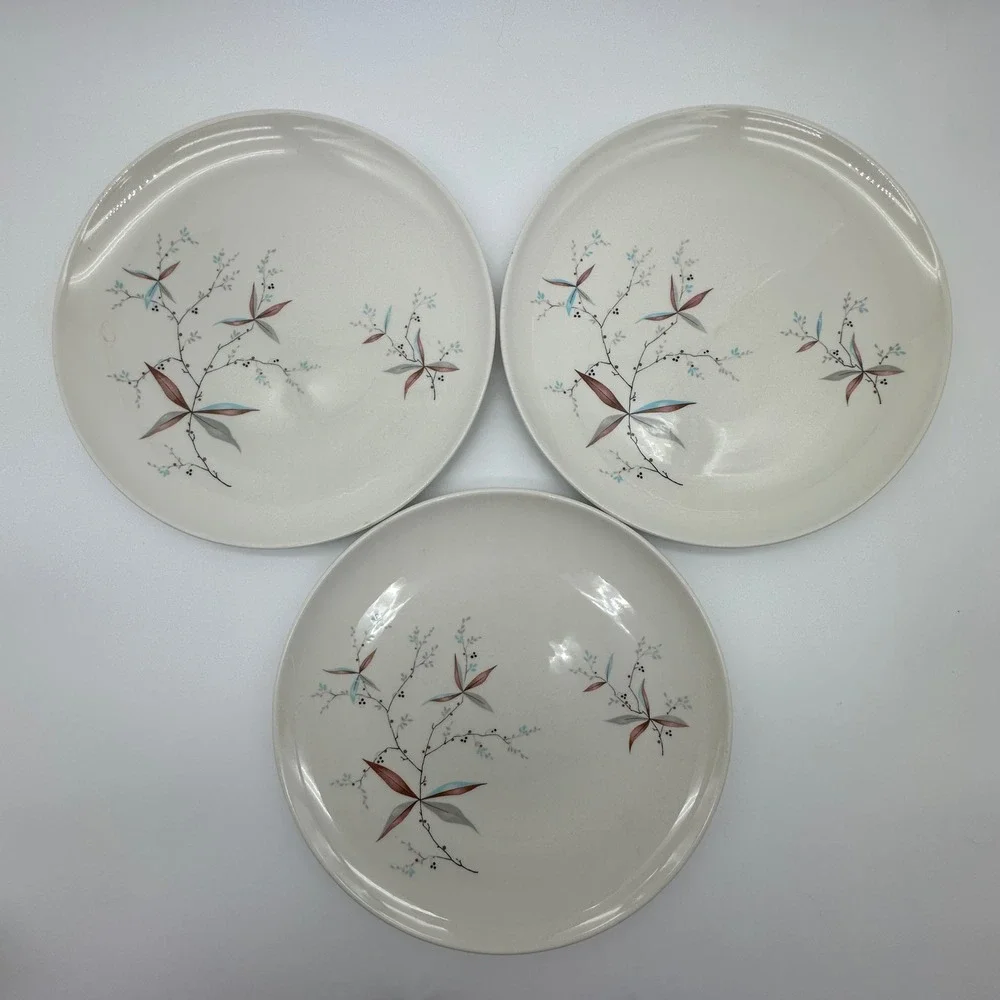 3 Syracuse Carefree True China Finesse Dinner Plates 10 Inch MCM Botanical USA